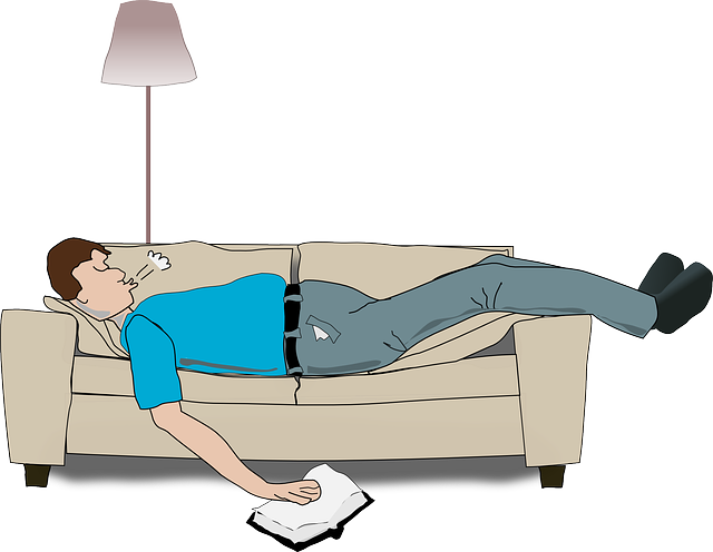 Guy Sleeping On Couch (640x496), Png Download
