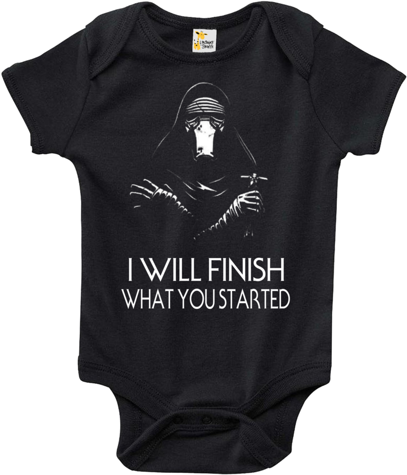 Star Wars I Will Finish What You Started Kylo Ren - Baby Bodysuit - As We Change The Diaper (870x1024), Png Download