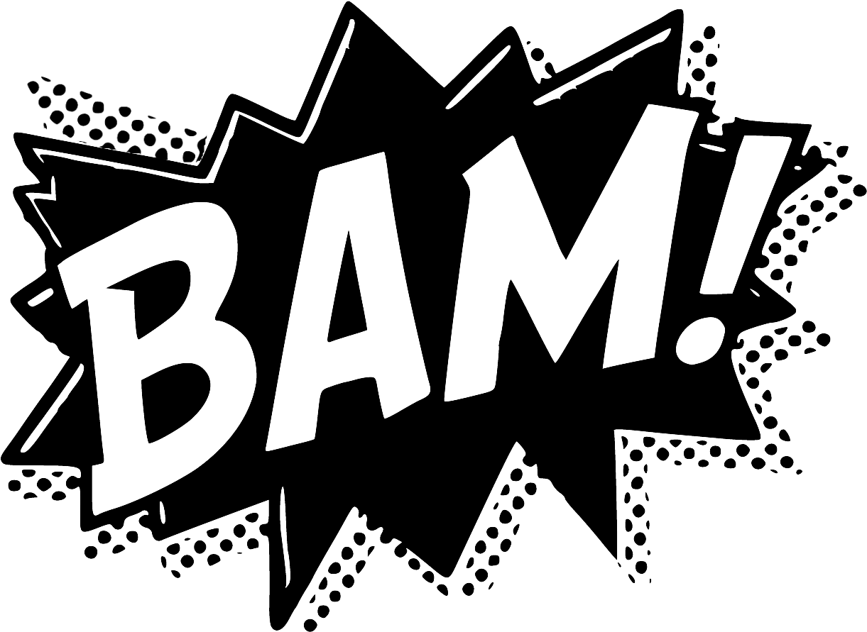 Image Black And White Stock Png For Free Download On - Superhero Bam Black And White (1300x1000), Png Download