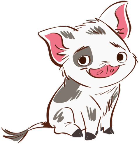 Artwork/png En Hd De Pua - Moana Pua Coloring Page (500x517), Png Download