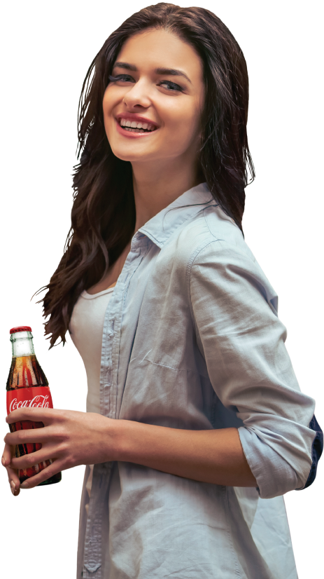 Guided By Our Strategic Framework, We Are Accelerating - Person Drinking Coca Cola Png (471x826), Png Download