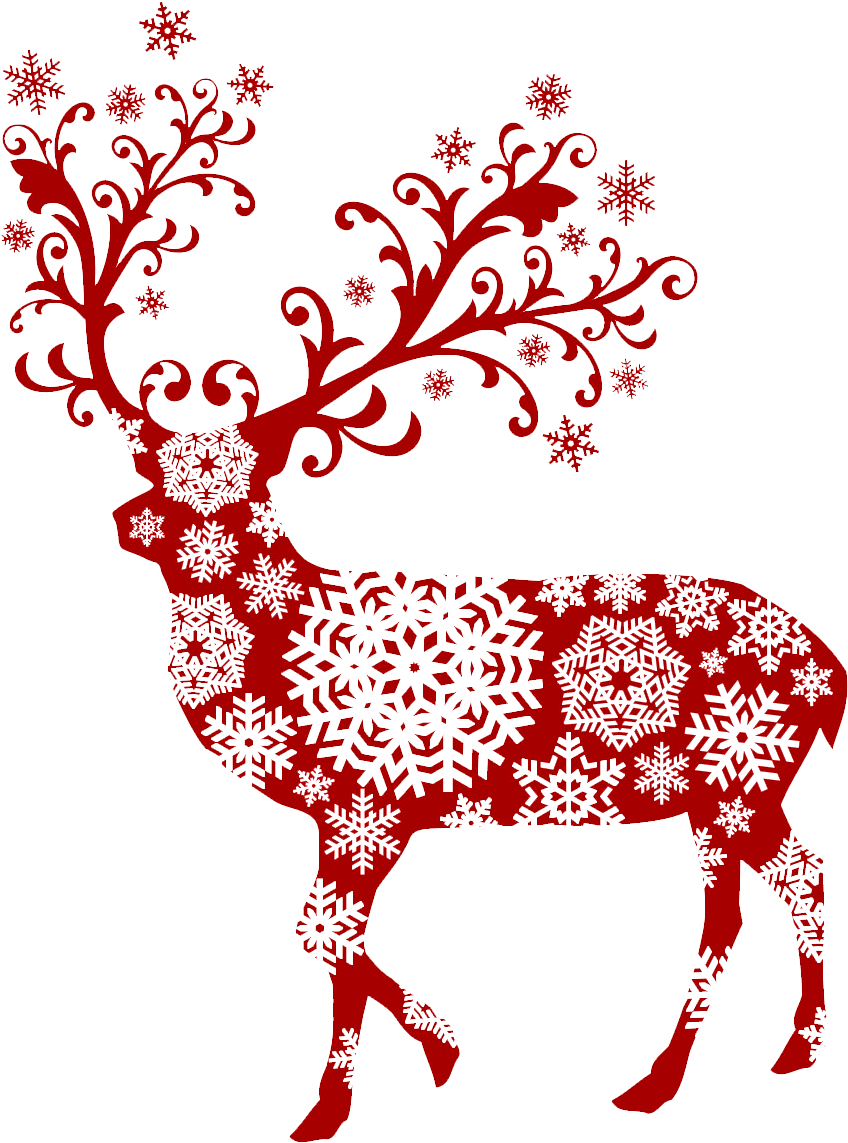 Clipart Reindeer Secret Santa - Deer Christmas (905x1280), Png Download