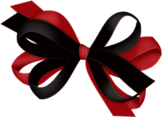 Red And Black Bow Clipart - Laço Gif (600x477), Png Download