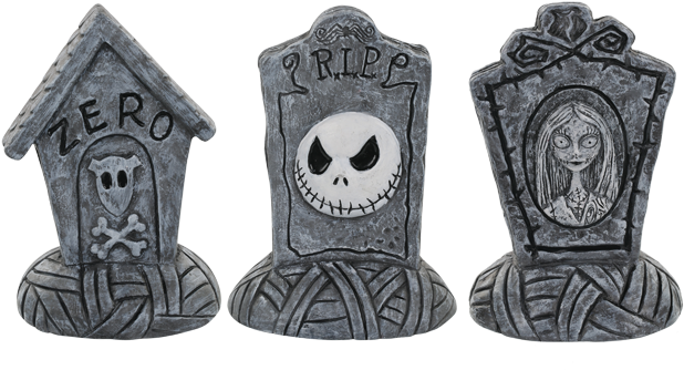 The Nightmare Before Christmas Mini Tombstones Set - Nightmare Before Christmas Tombstone (650x342), Png Download