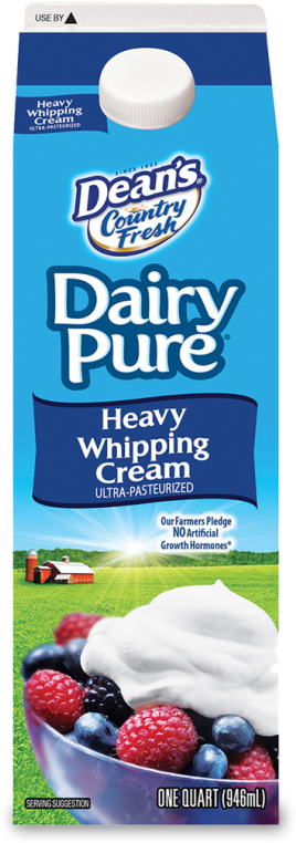 Dean's Country Fresh Dairypure Heavy Whipping Cream - Heavy Whipping Cream (547x900), Png Download