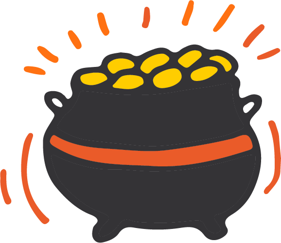 Shinning Pot Of Gold - Illustration (578x501), Png Download