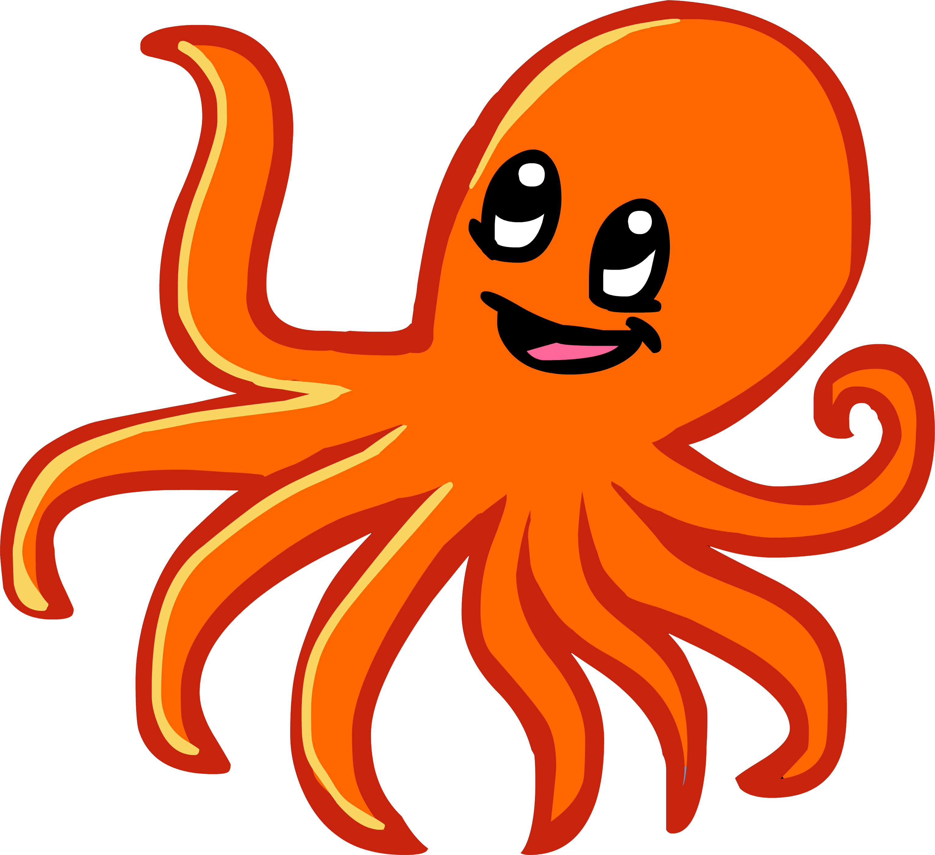 Download Orange Octopus Cartoon PNG Image with No Background 