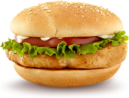 Veggie Burger Clipart Chicken Sandwich - Chicken Burger .png (443x370), Png Download