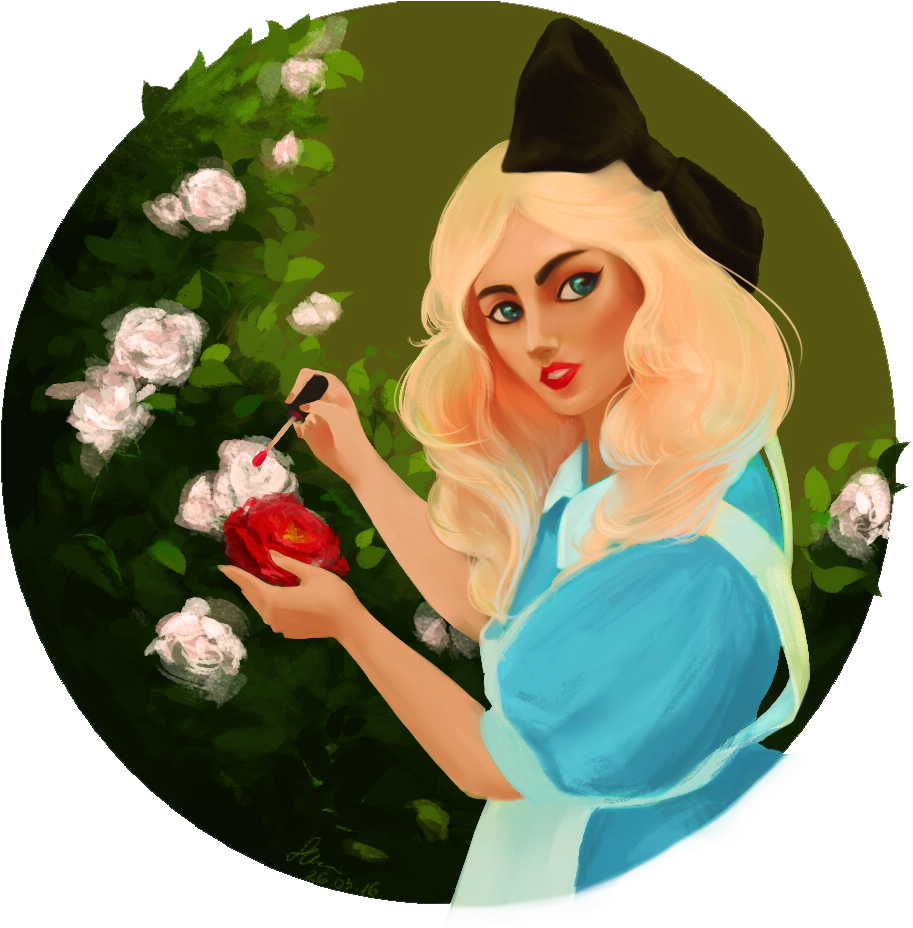 Alice In Wonderland - Garden Roses (1024x1024), Png Download