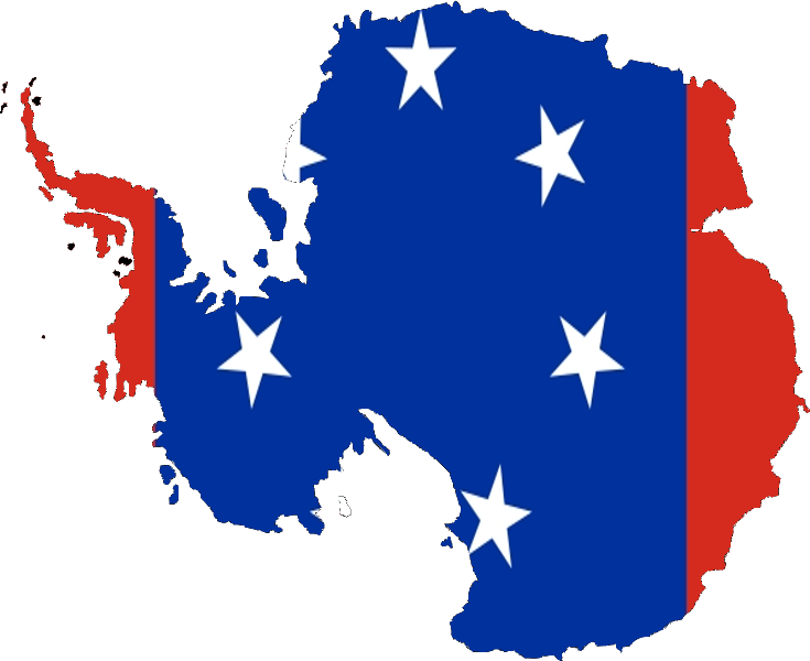 Flag-map Of Antarctica - Antarctica Map With Flags (735x600), Png Download