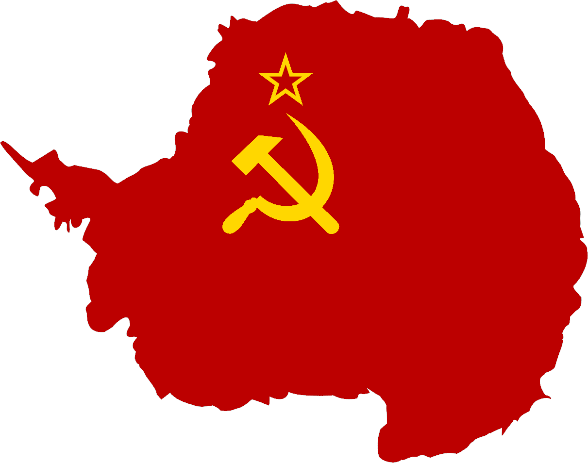Flag Map Of Antarctica - Soviet Union Flag Map (1211x954), Png Download