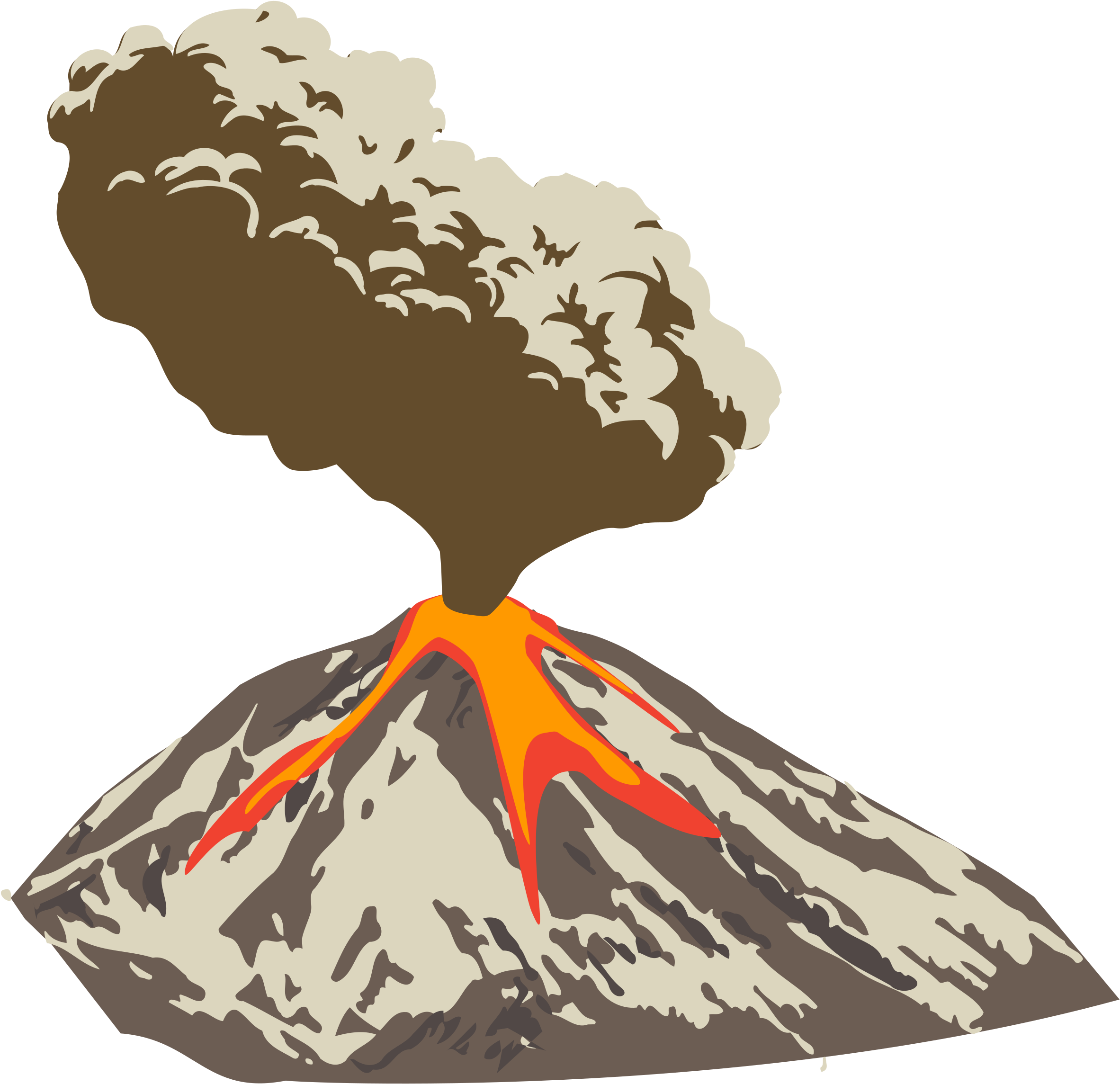 This Free Icons Png Design Of Erupting Volcano With (2400x2324), Png Download