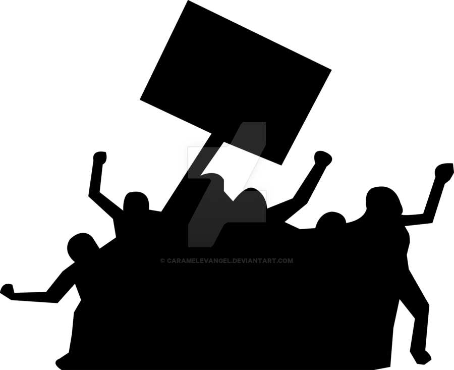 Jpg Freeuse Stock Silhouette At Getdrawings Com Free - Crowd Of People Protesting Transparent (900x733), Png Download