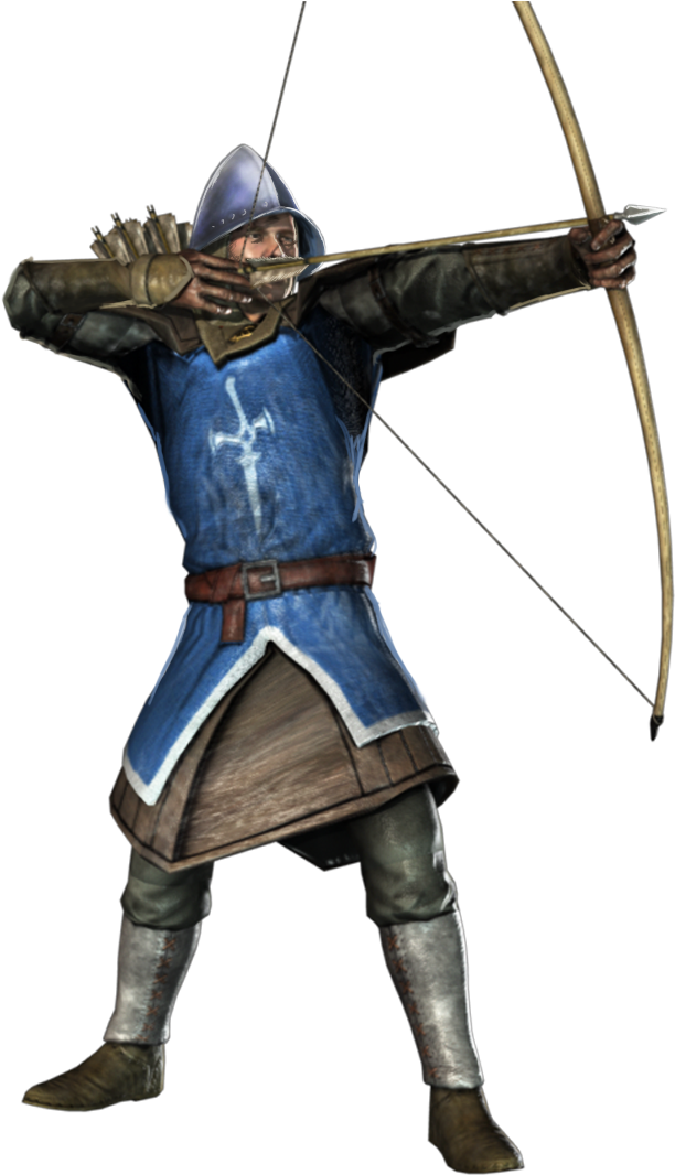 Medieval Archer - Knight With Bow And Arrow (741x1080), Png Download