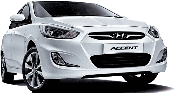 A Looker That Looks Into The Future - Hyundai Accent Blue 2011 (620x300), Png Download