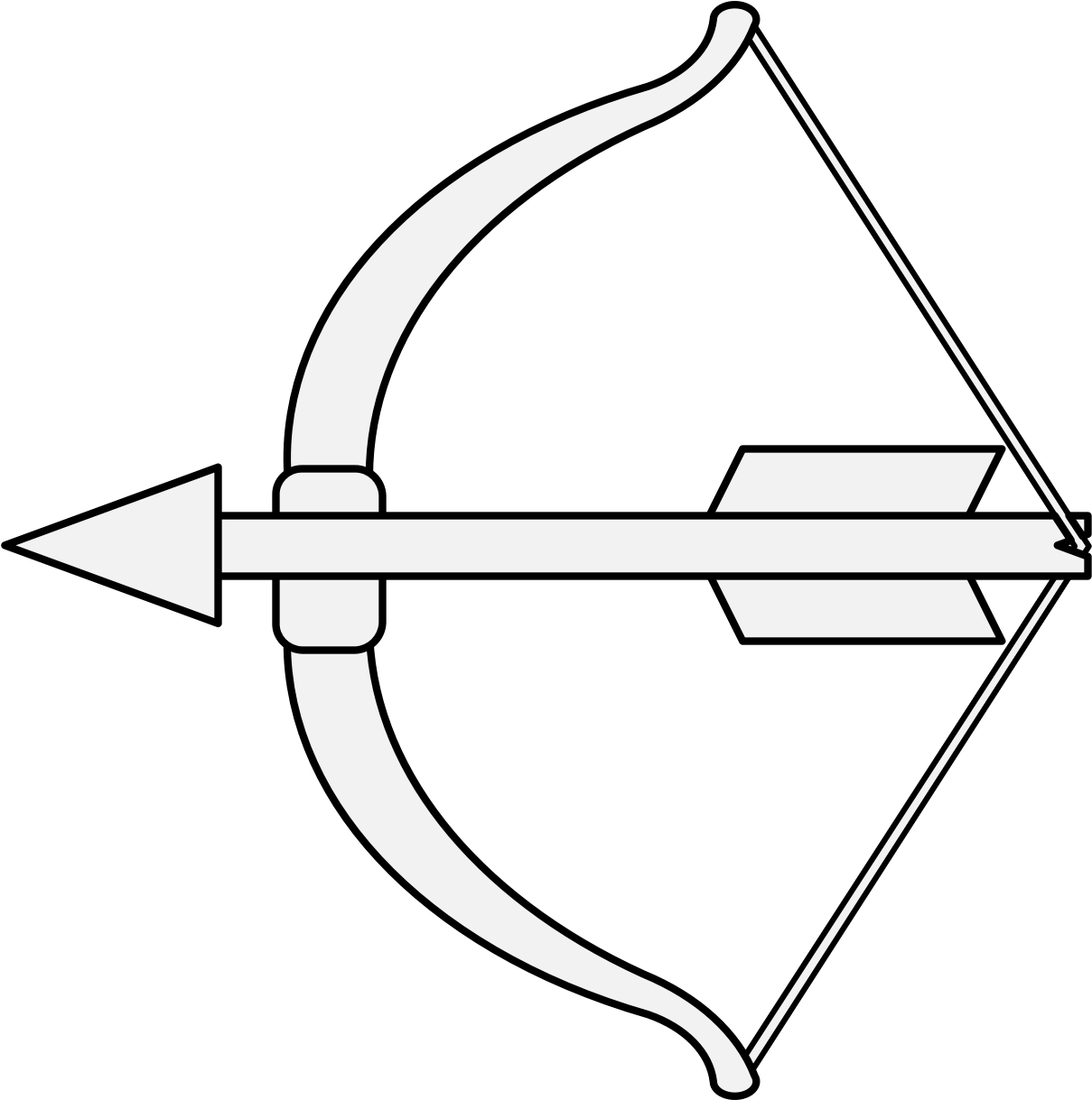 Bow Arrow At Getdrawings - Gambar Busur Dan Anak Panah (1219x1238), Png Download