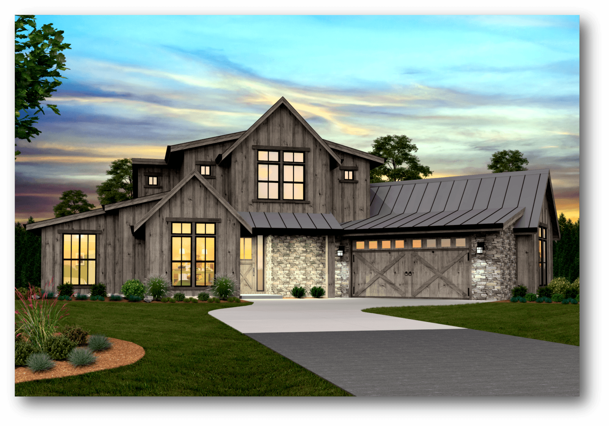 Pendleton Modern Farmhouse Plan - Modern Farmhouse Gray (2048x1431), Png Download