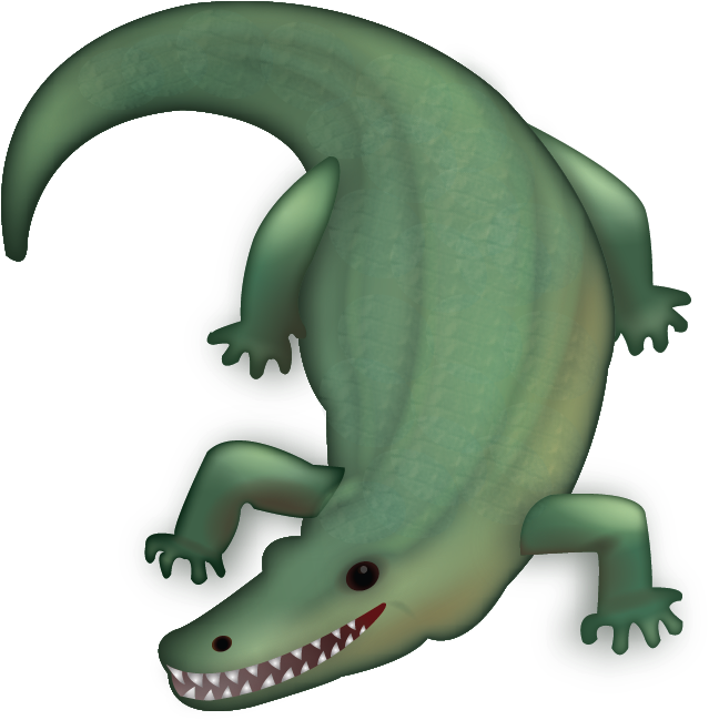 Download Ai File - Iphone Crocodile Emoji (647x768), Png Download