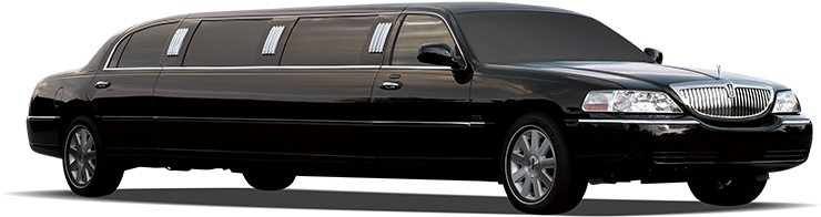 Lincoln Towncar Limo Blk - Black Limousines (800x261), Png Download