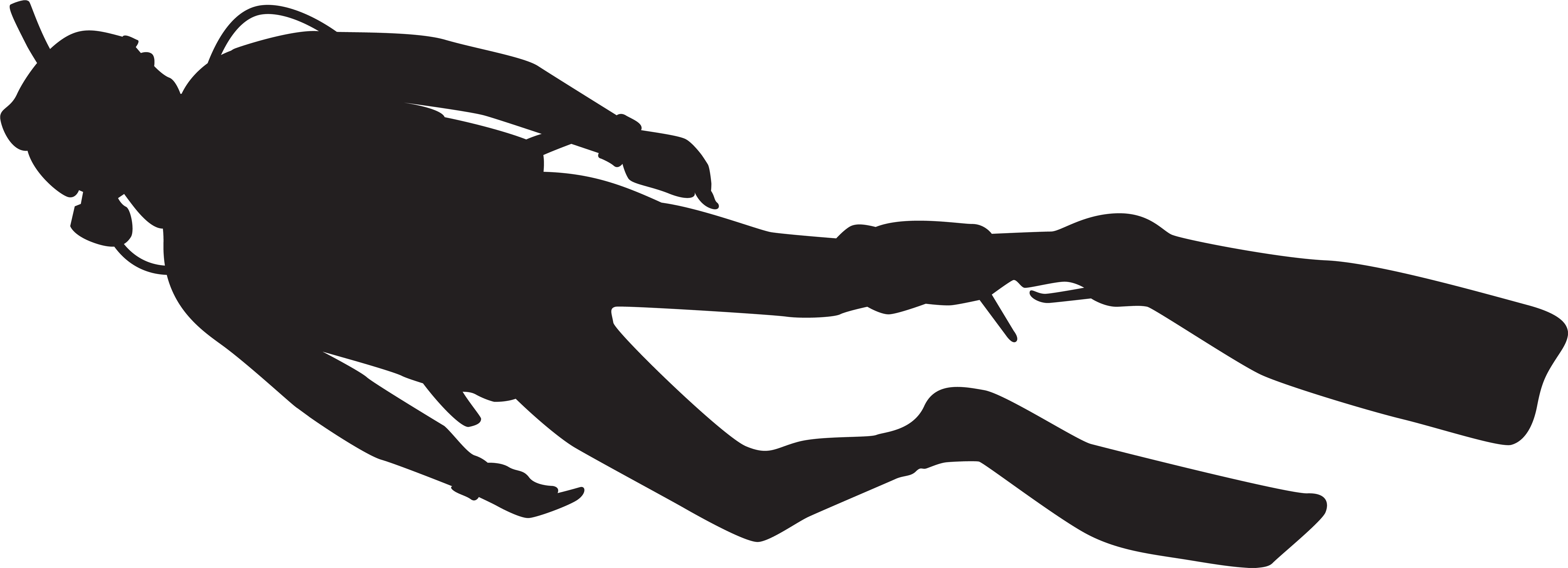 Diver Clip Art (8000x2949), Png Download