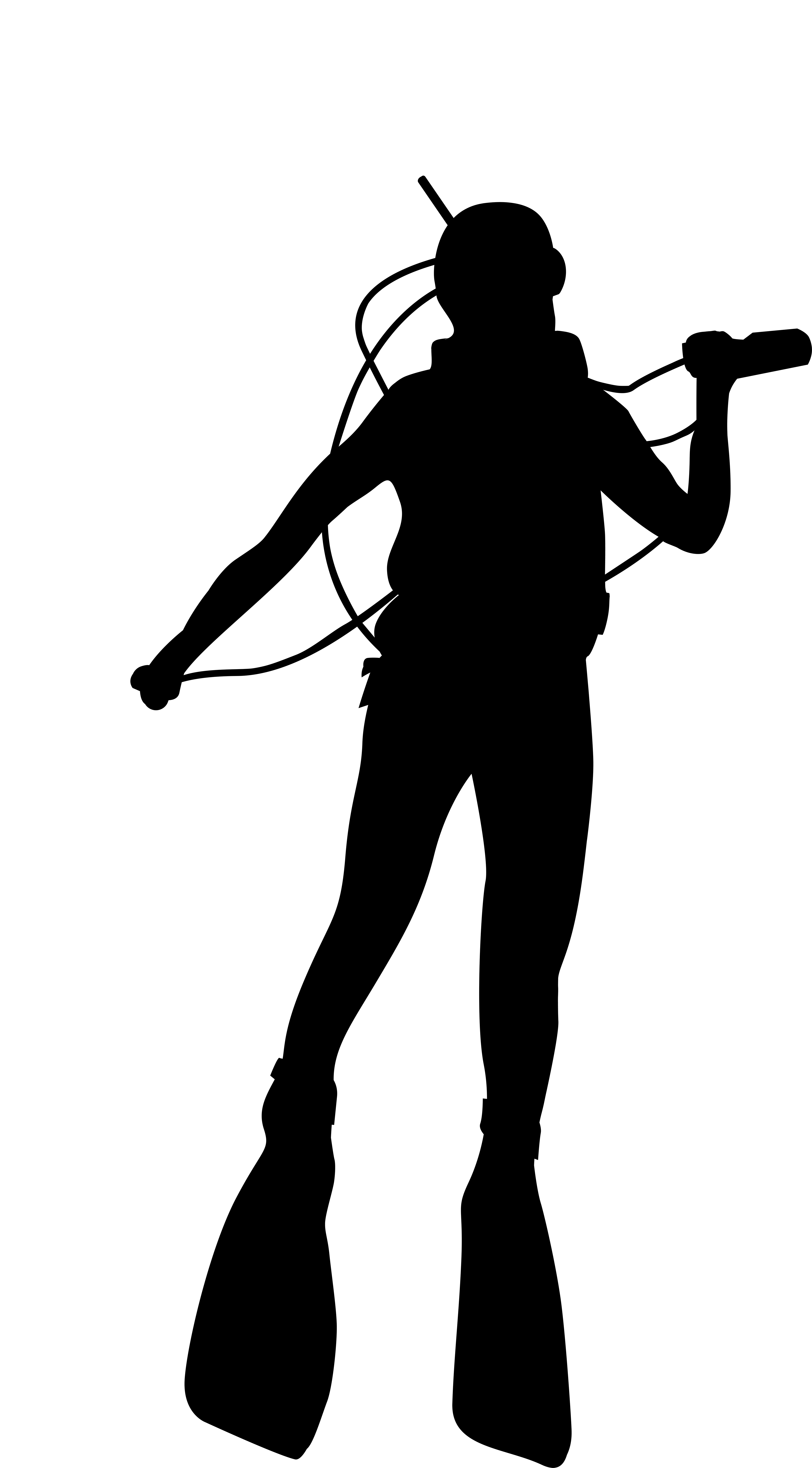 Silhouette Transparent Scuba Diver (4381x8000), Png Download
