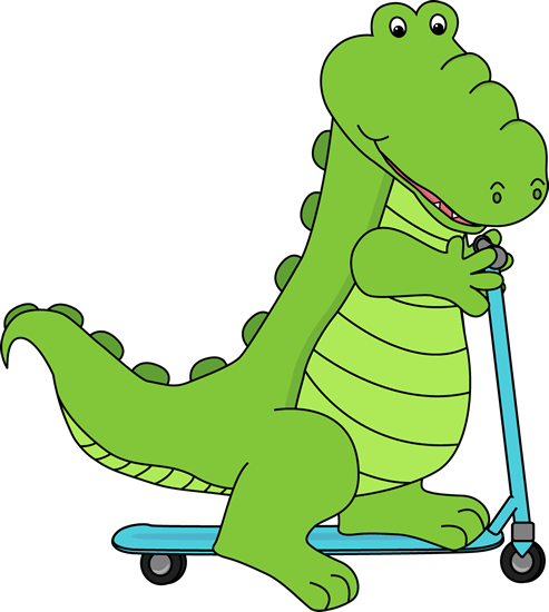 Crocodile Png Image - Alligator On A Scooter (493x550), Png Download
