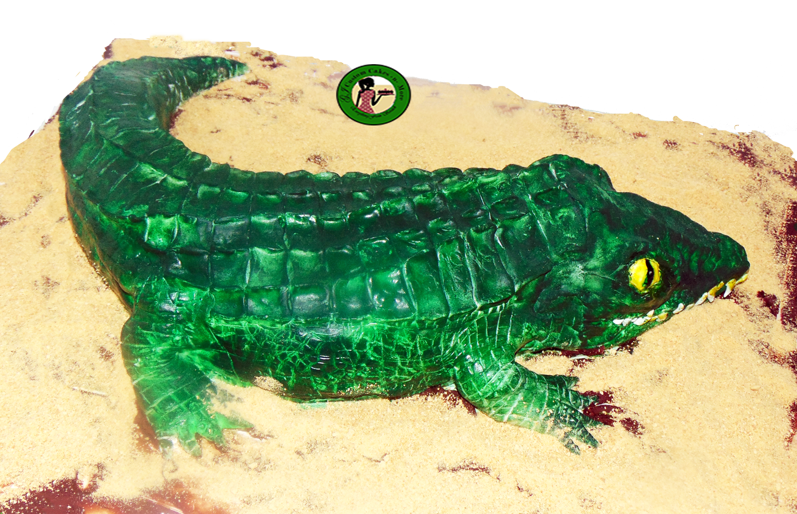 Crocodile Cake Side View - Cake Decorating (1550x1000), Png Download