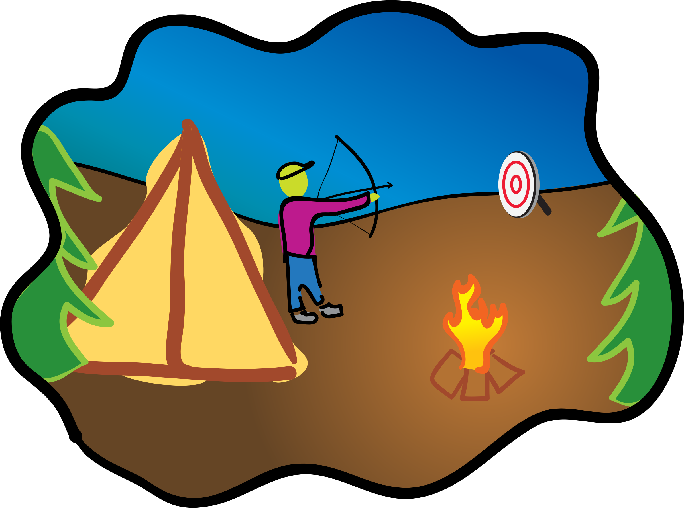 This Free Icons Png Design Of Happy Camping Archery (2400x1784), Png Download