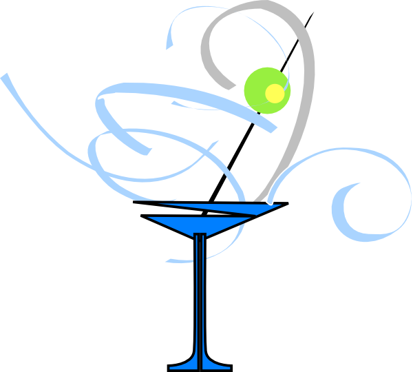 How To Set Use Martini Glass Blue/grey Svg Vector (600x540), Png Download