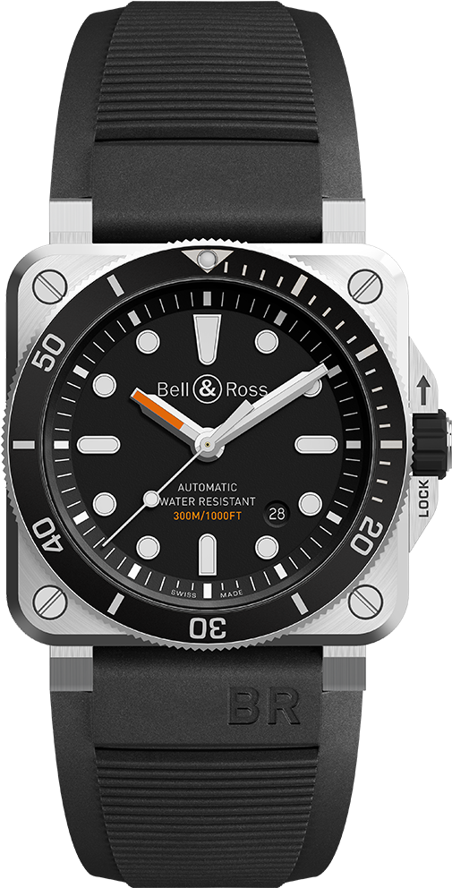 Bell & Ross Diver Blue (585x1050), Png Download