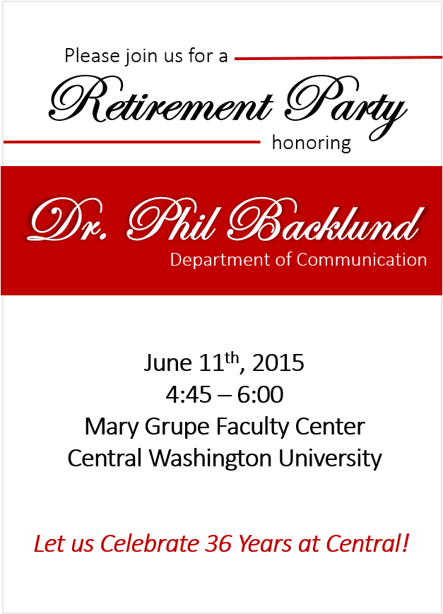 Backlund Retirement Party Invite - Carmine (839x868), Png Download