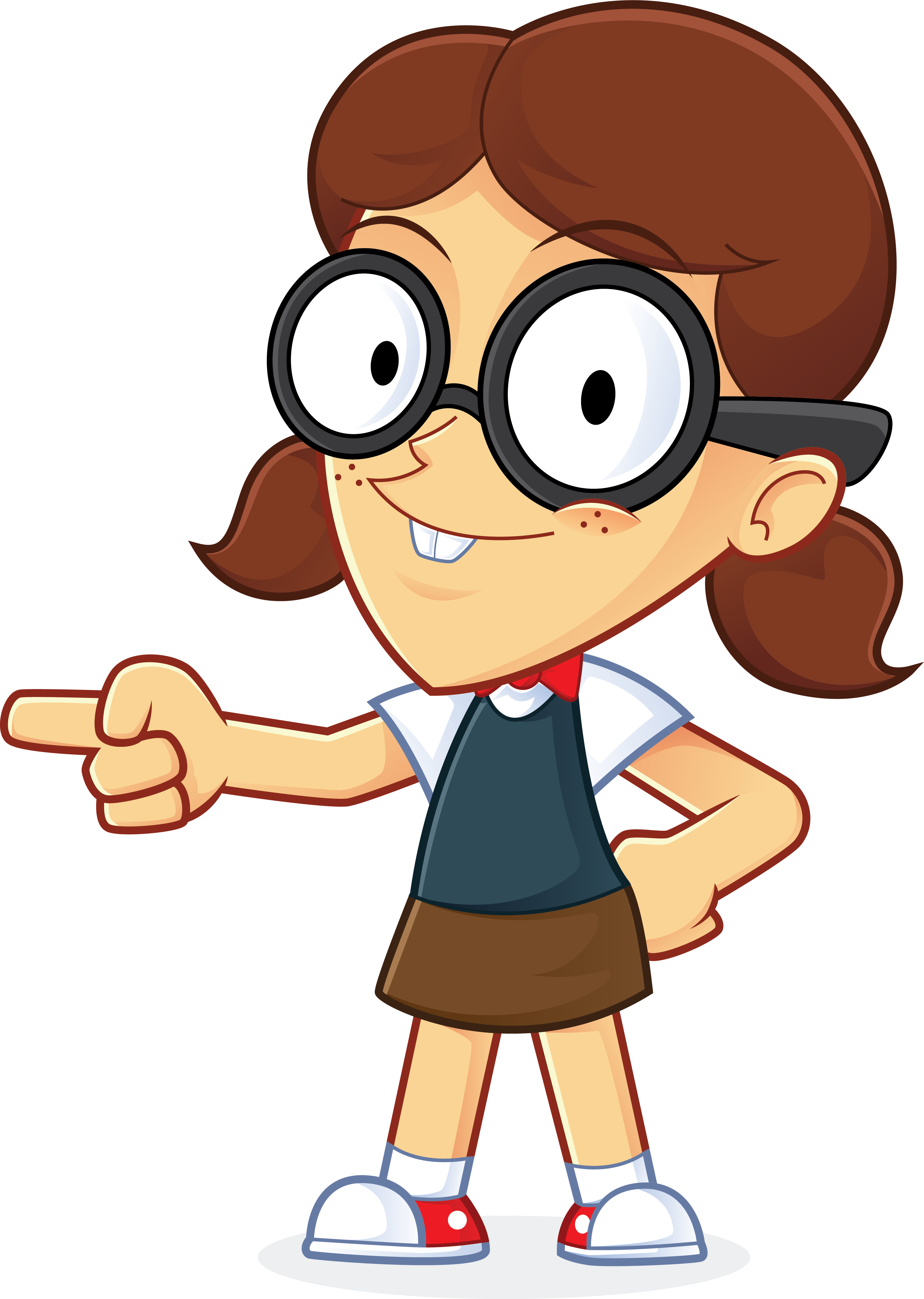 Image For Free Girl Geek Pointing People High Resolution - Nerd Clipart (3181x4472), Png Download