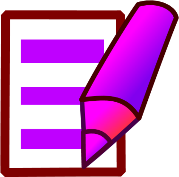 Paper Icon Cliparts - Purple Pen And Paper (600x592), Png Download