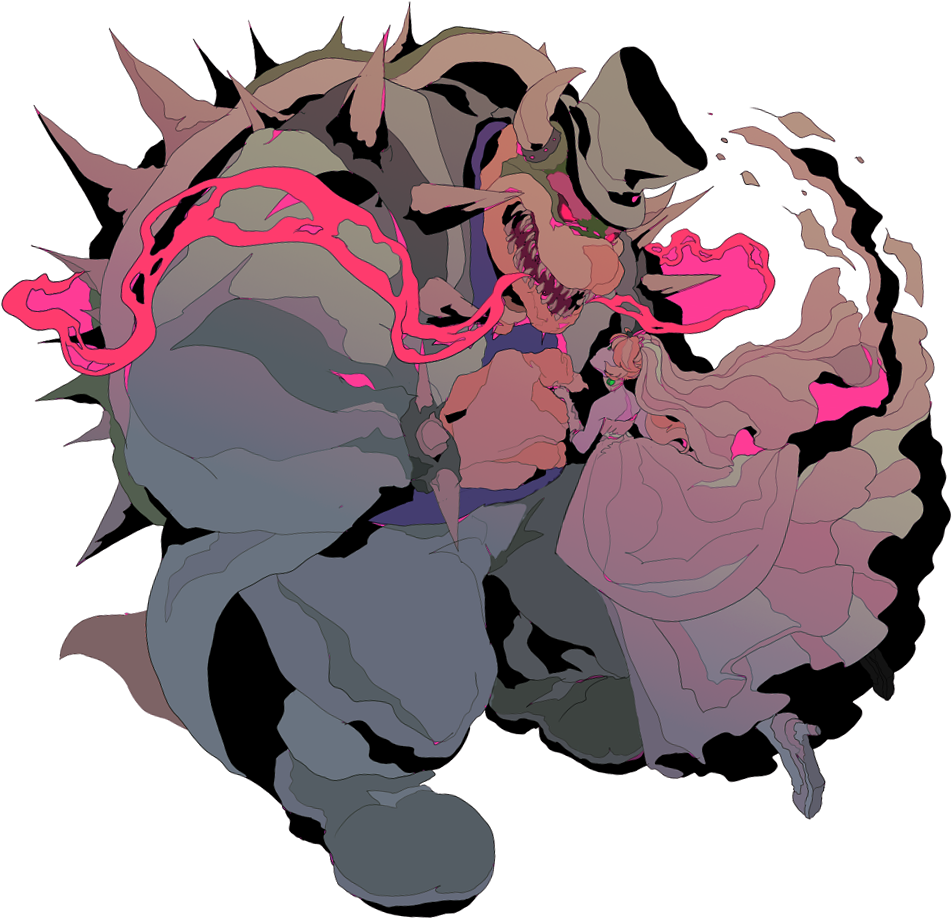 Bowser & Peach - Video Game (1000x921), Png Download