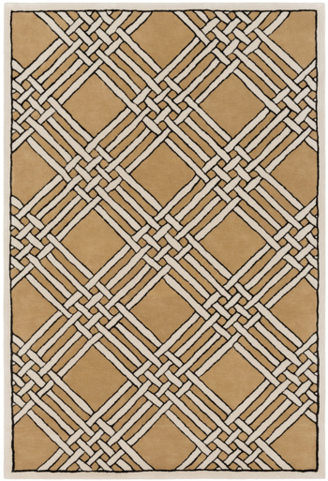 Intermezzo Rug In Black & Tan Design By Elle Décor - Surya Ine1003-576 Intermezzo 5' X 8' Rectangle Wool (480x480), Png Download