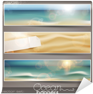 Set Of Three Horizontal Beach/ocean Banners Wall Mural - Poster (400x400), Png Download