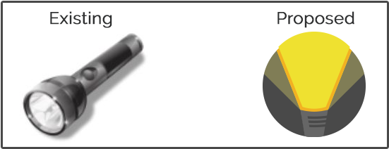 The Old Logo Is A Simple Flashlight In A Bitmap Format - Flash Light (750x300), Png Download