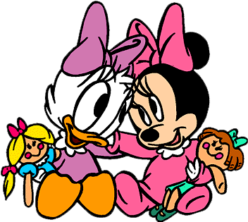 Minnie Baby Png Margarida E Minnie Baby Em Png - Minnie & Daisy Baby (394x321), Png Download
