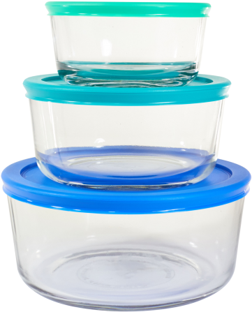Large Round Glass Food Container Set - Food Storage Containers (492x492), Png Download