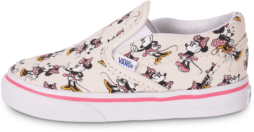Disney Minnie Bébé Slip Vans On Classic Chaussures - Vans Toddlers Slip-on V Sneaker (1410x1000), Png Download