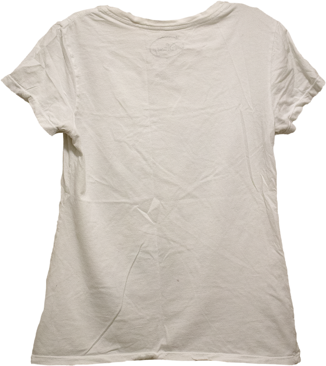 The Back Of A V Neck T Shirt That Is Purly White With - Shirt (1150x1300), Png Download