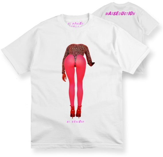Masseduction White Tee - White Tee (600x600), Png Download