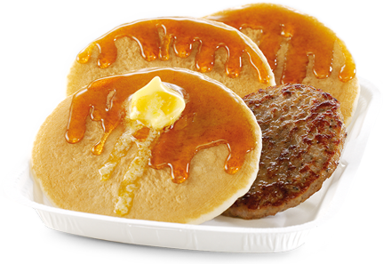 Pancakes And Sausage - Завтраки В Макдональдс Меню (431x297), Png Download