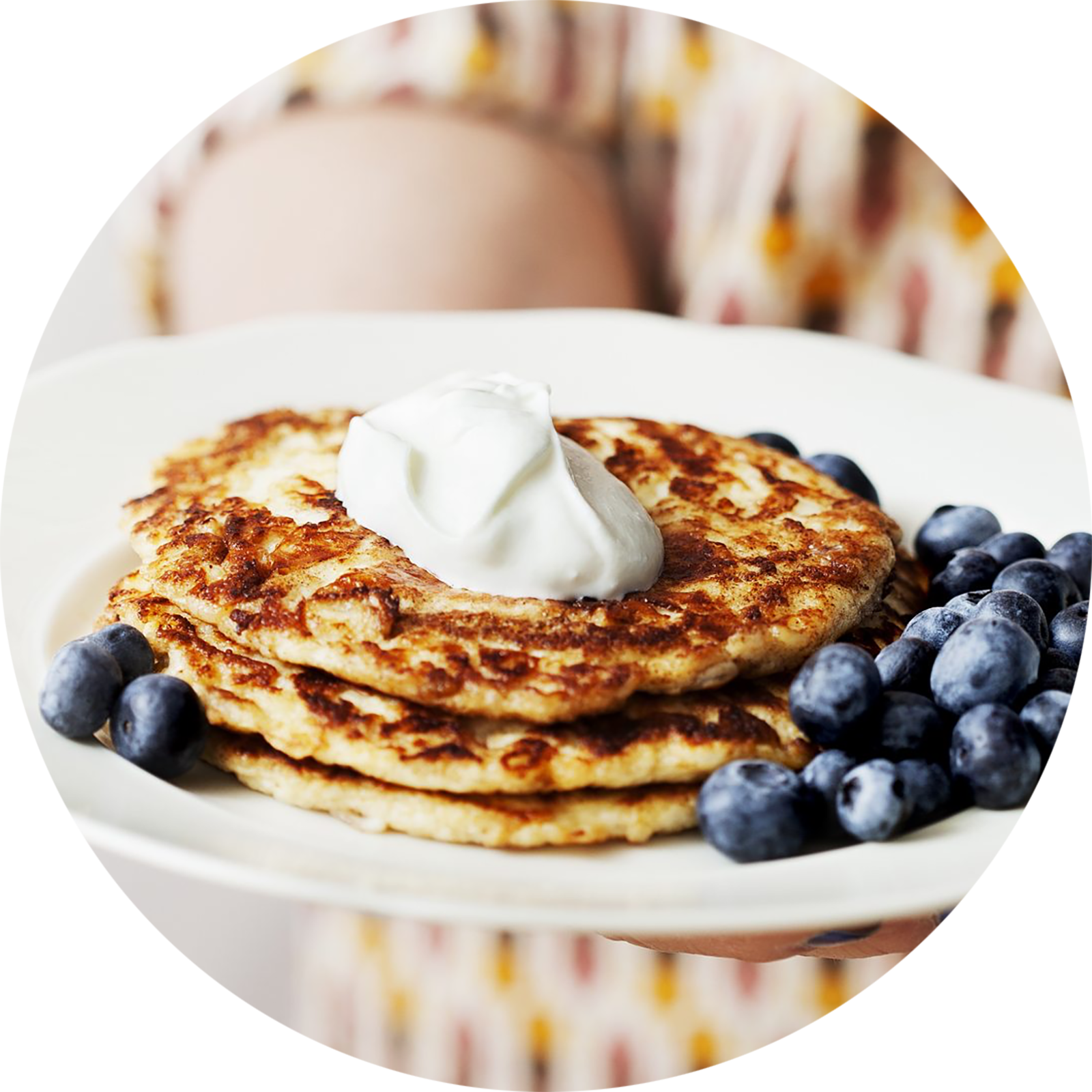 Keto Pancakes With Berries And Whipped Cream (1600x1600), Png Download