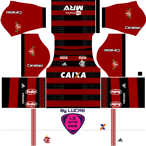 Uniforme Do Flamengo Dream League Soccer 2018 (490x490), Png Download