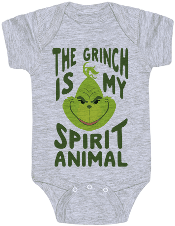 The Grinch Is My Spirit Animal Baby Onesy - Daddy Game Onesies (484x484), Png Download