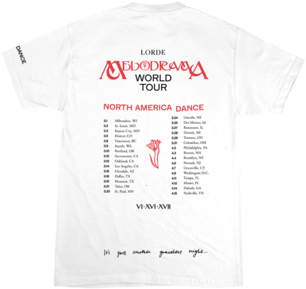 Melodrama World Tour T-shirt - Lorde Writer In The Dark Shirt (480x480), Png Download