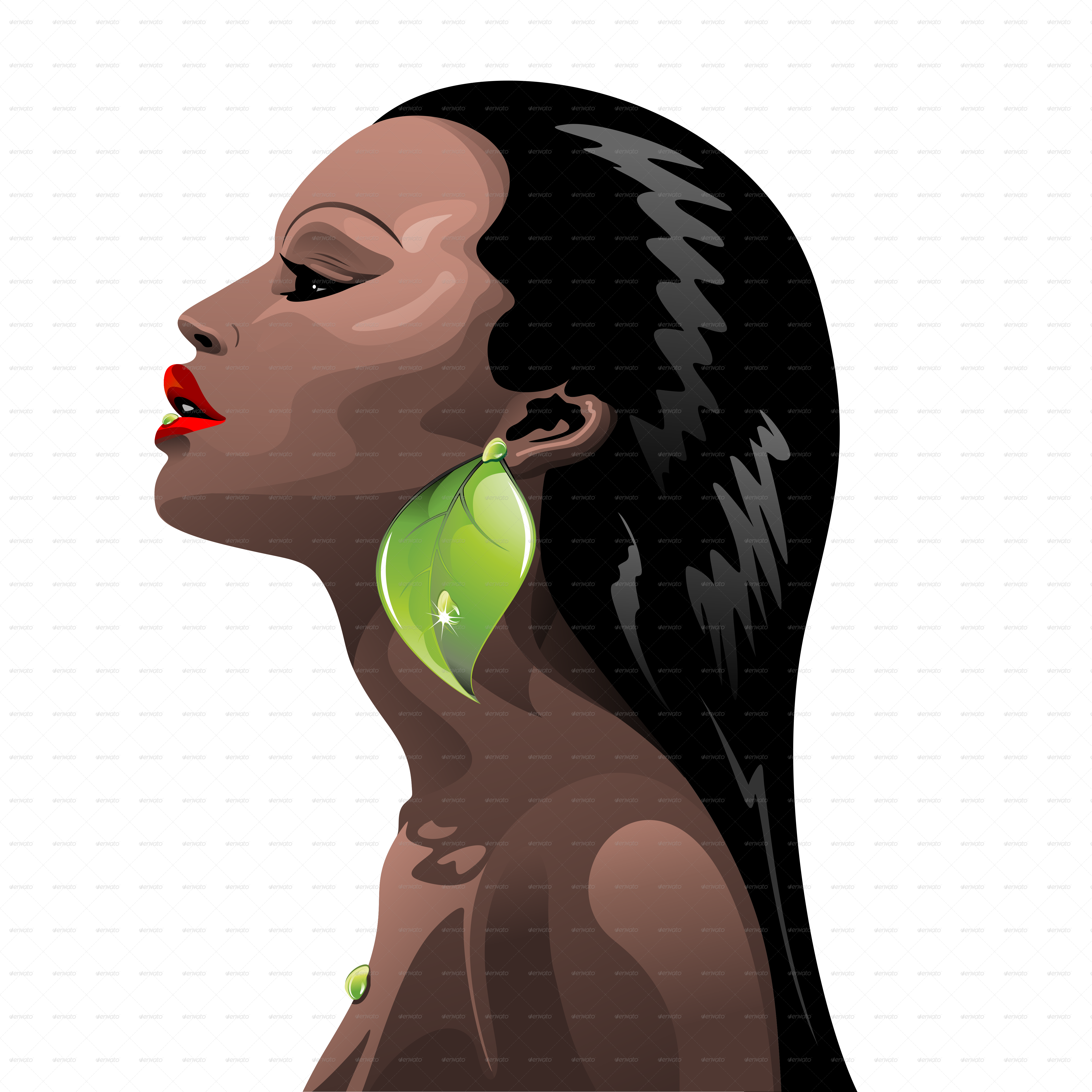 African Woman Beauty And Bamboo - Woman African Beauty And Bamboo Shower Curtain (5000x5000), Png Download