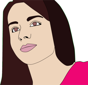 Drawing Woman Portrait Eye Face (354x340), Png Download