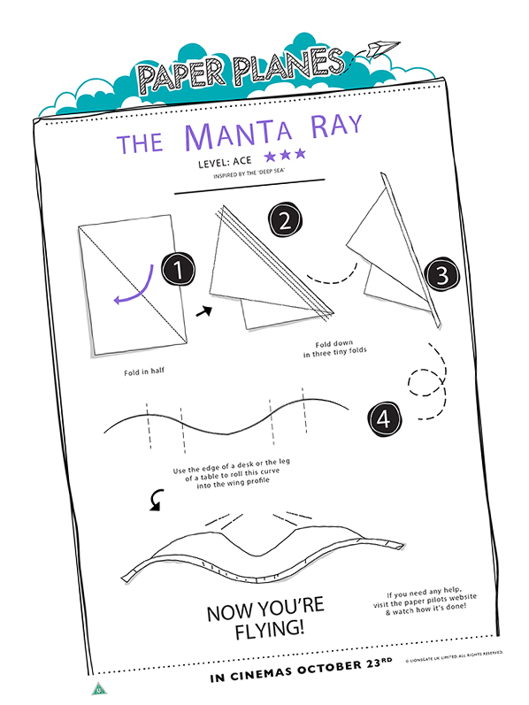 Manta Ray Paper Plane - Paper Plane (623x800), Png Download